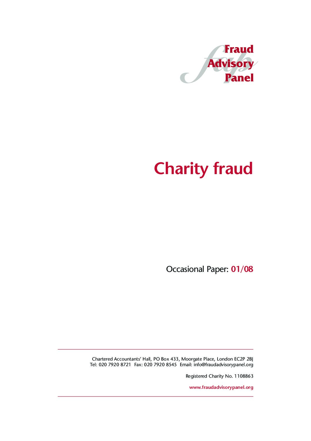 Charity fraud September08 document cover